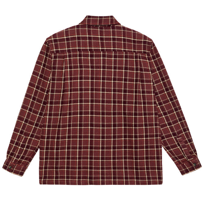 Polar Skate Co. - Mike LS Shirt | Flannel - Oxblood Check