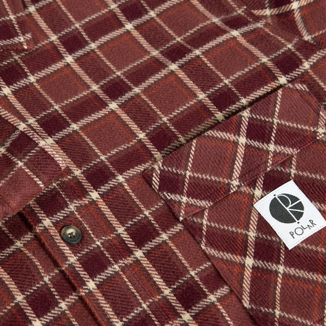 Polar Skate Co. - Mike LS Shirt | Flannel - Oxblood Check