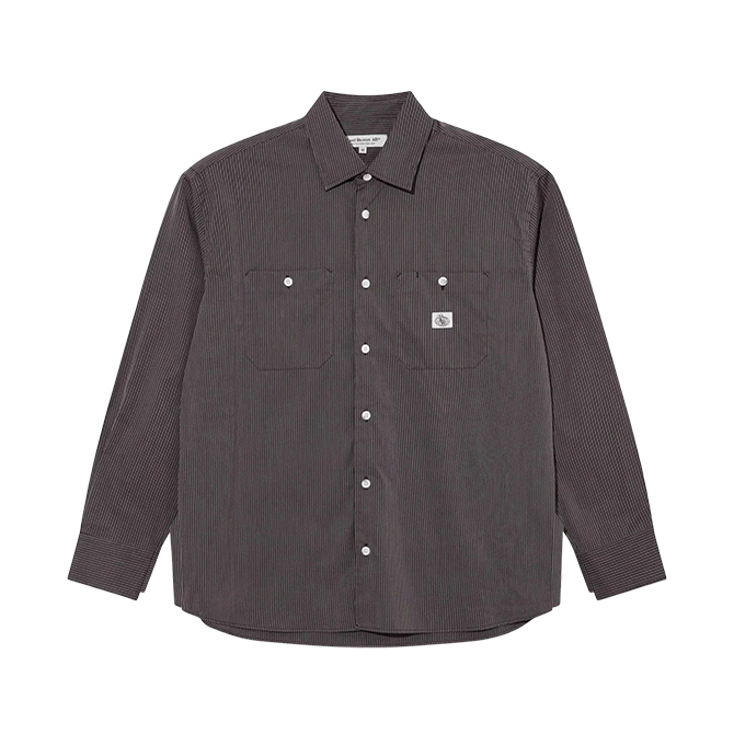 Last Resort AB - SM001 LS Shirt - Poplin Navy Stripe