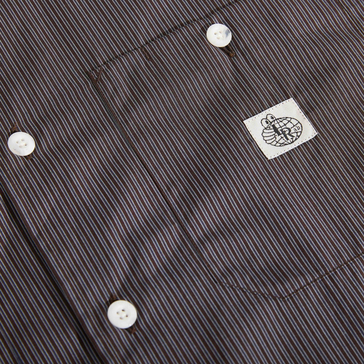 Last Resort AB - SM001 LS Shirt - Poplin Navy Stripe
