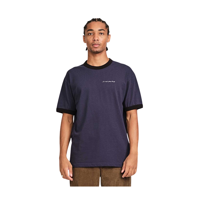 Last Resort AB - Signature Ringer SS Tee - Dark Navy