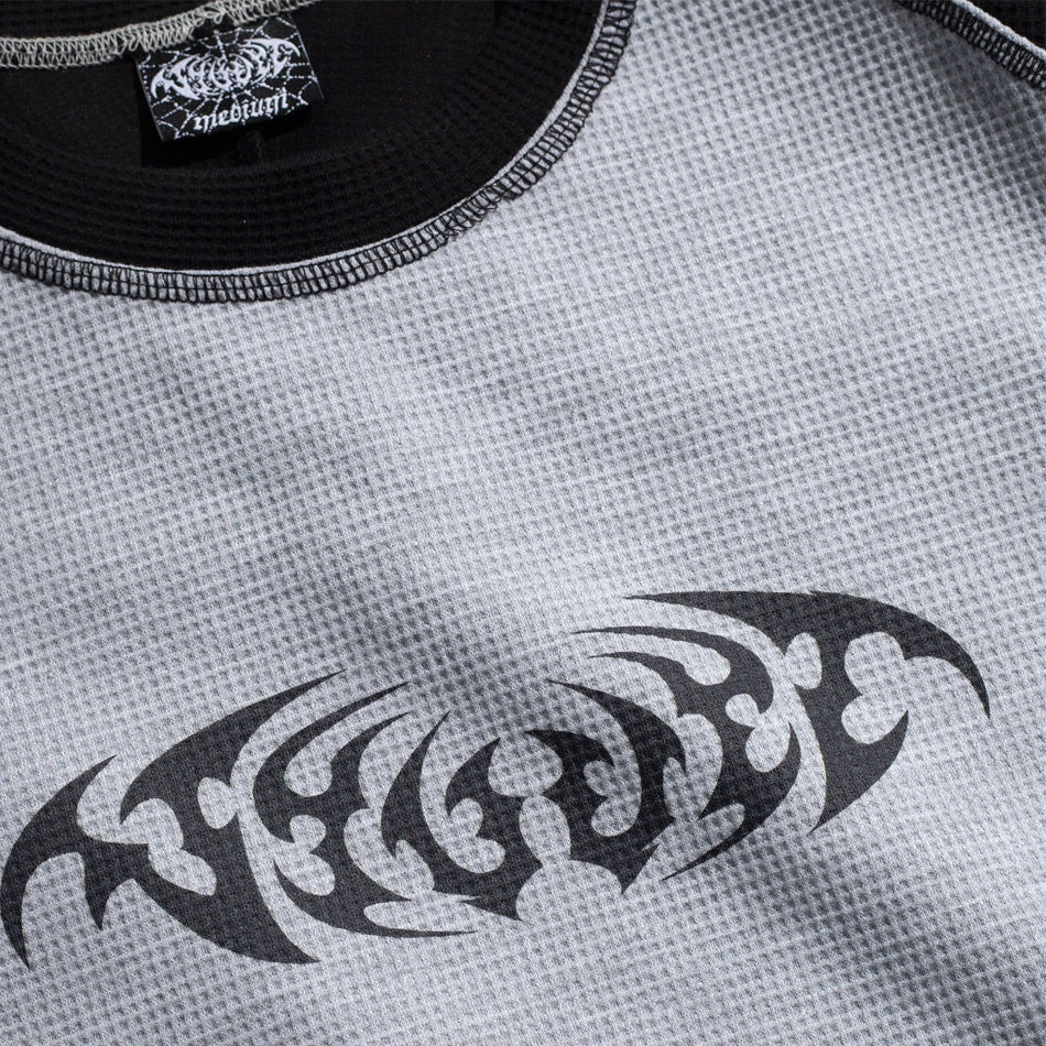 Velvet - Duel Waffle L/S Tee - Black / Heather