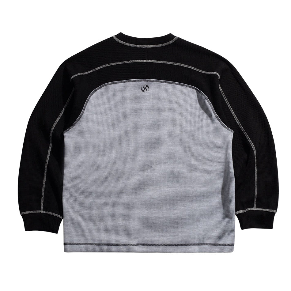 Velvet - Duel Waffle L/S Tee - Black / Heather