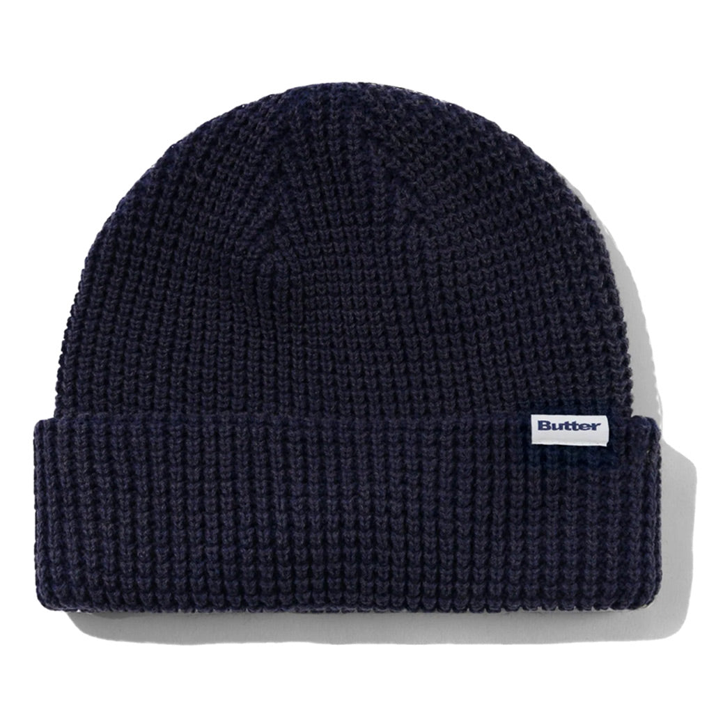 Butter Goods - Distressed Waffle Knit Beanie - Washed Navy