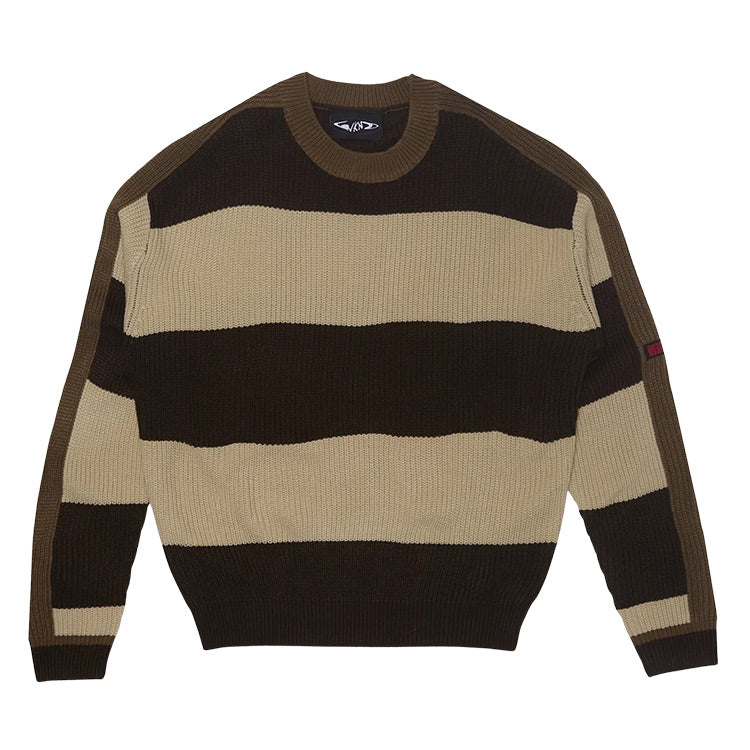 WKND - Knit Jumper - Stripes - Brown/Beige - Hemley Skateboarding