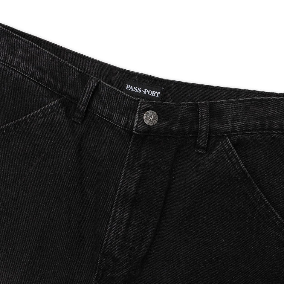 Pass~Port - Workers Club 3/4 Jean Short - Faded Wash Black