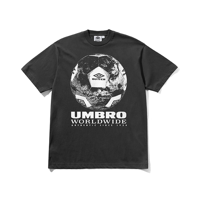 Butter Goods x Umbro - World Game Tee - Washed Black
