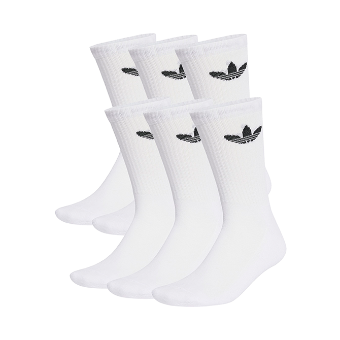 Adidas - Trefoil Cushion Crew Socks - 6 Pairs - White