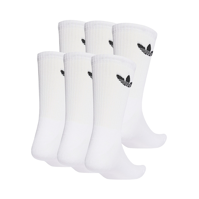 Adidas - Trefoil Cushion Crew Socks - 6 Pairs - White