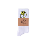 Blast Skates - Alien Mascot Socks - White