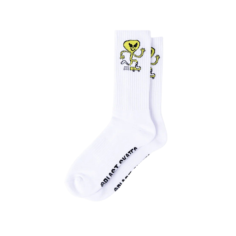 Blast Skates - Alien Mascot Socks - White