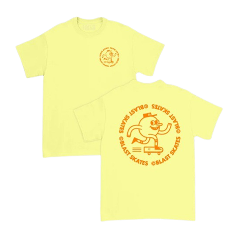 Blast Skates - Round Logo Tee - Soft Yellow/Orange