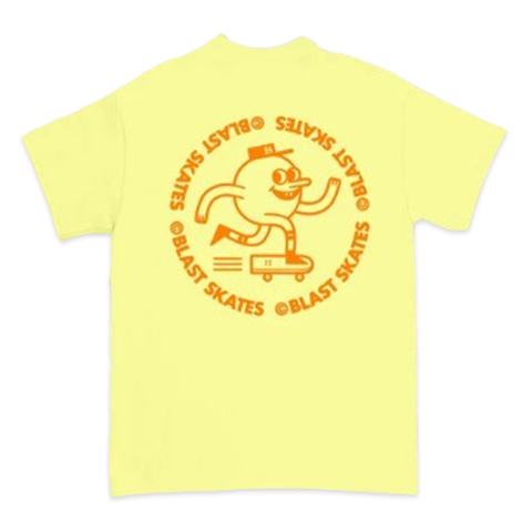 Blast Skates - Round Logo Tee - Soft Yellow/Orange