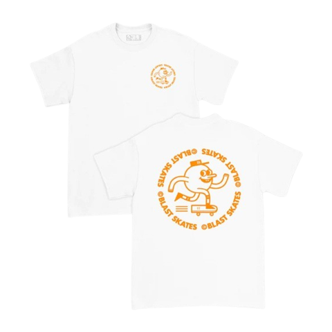 Blast Skates - Round Logo Tee - White/Orange