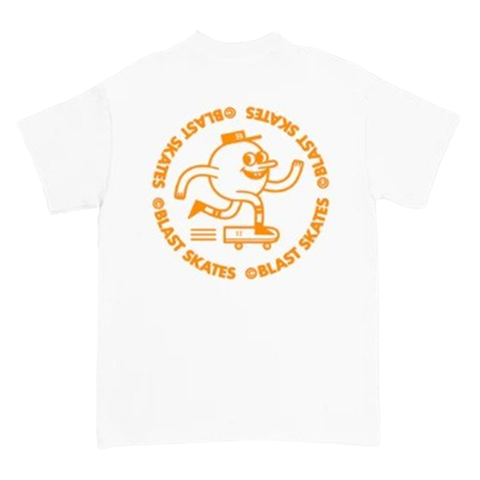 Blast Skates - Round Logo Tee - White/Orange