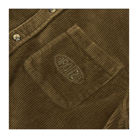 Bronze - Corduroy Button Up Jacket - Olive