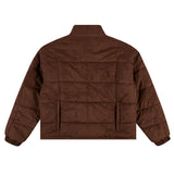 Bronze - Faux Suede Puffer Jacket - Brown