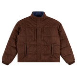 Bronze - Faux Suede Puffer Jacket - Brown