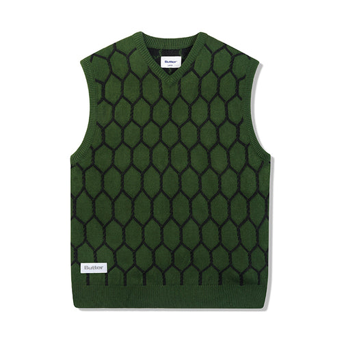 Butter Goods - Chain Link Knitted Vest - Forest