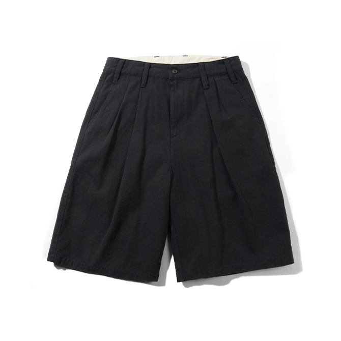 Butter Goods - Pleated Shorts - Washed Black