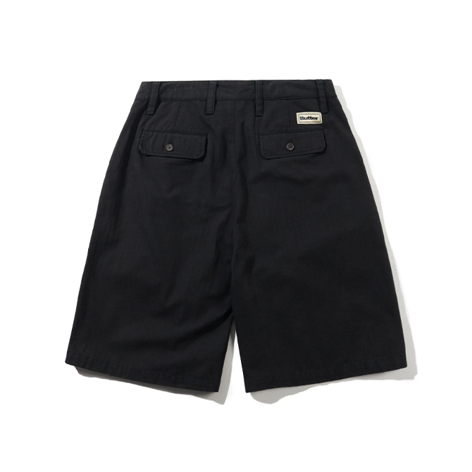 Butter Goods - Pleated Shorts - Washed Black