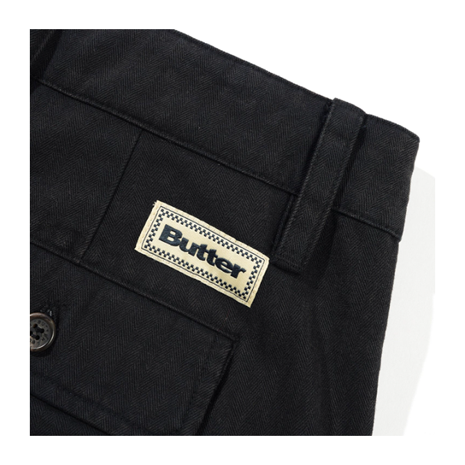 Butter Goods - Pleated Shorts - Washed Black