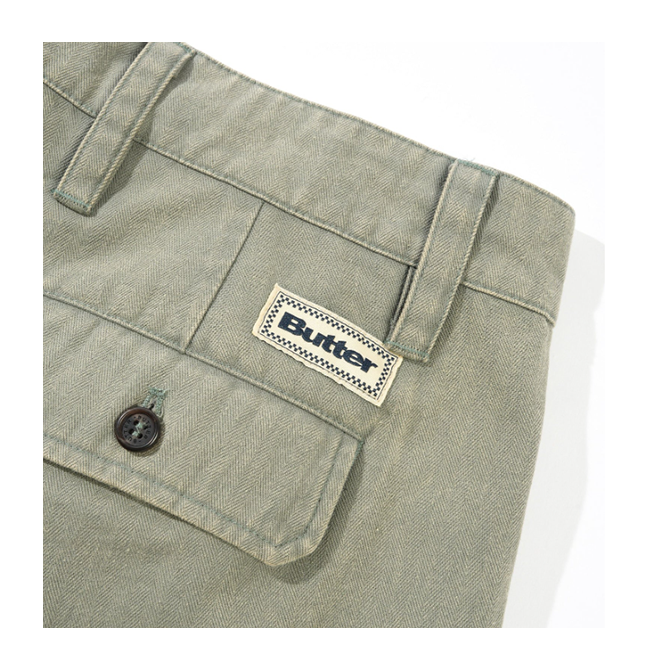 Butter Goods - Pleated Shorts - Washed Fatigue