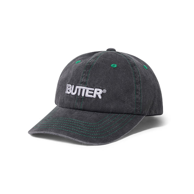 Butter Goods - Rounded Logo 6 Panel Cap - Washed Black