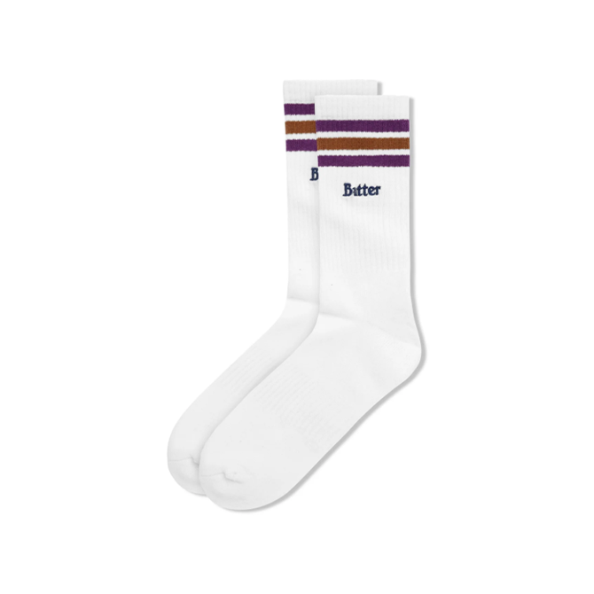 Butter Goods - Stripe Socks - White 7