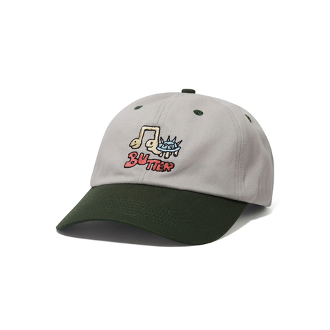 Butter Goods - Turtle 6 Panel Cap - Light Grey/Seaweed