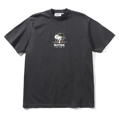Butter Goods x Peanuts - Can't Stand It Tee - Washed Black