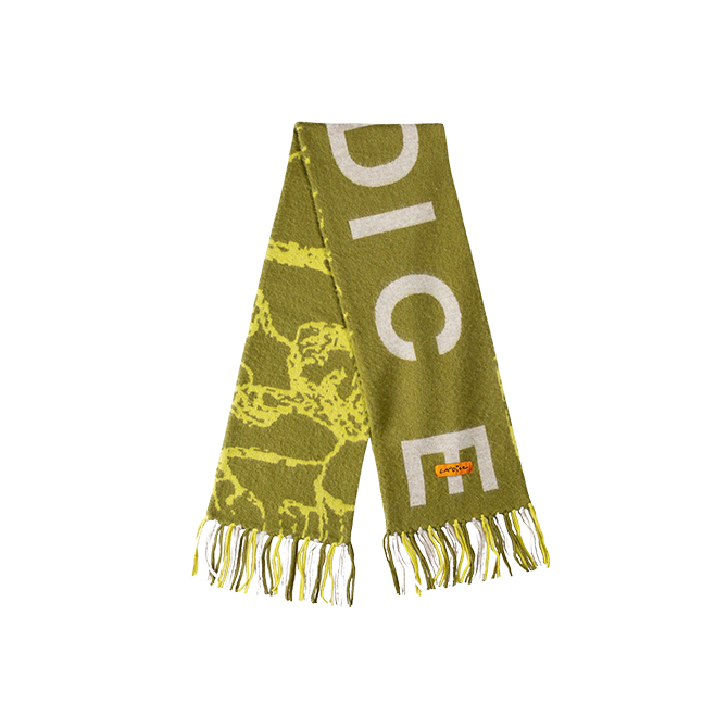 CANDICE - Grande Mohair Scarf - Green/Yellow