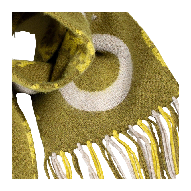 CANDICE - Grande Mohair Scarf - Green/Yellow