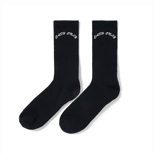 Cash Only - Logo Crew Socks - Black