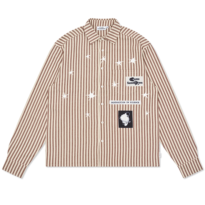 Come Sundown - Destruction Shirt - Brown/White