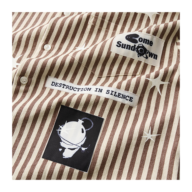 Come Sundown - Destruction Shirt - Brown/White