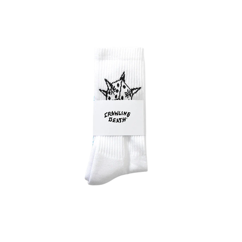 Crawling Death - Spike Dice Socks - White