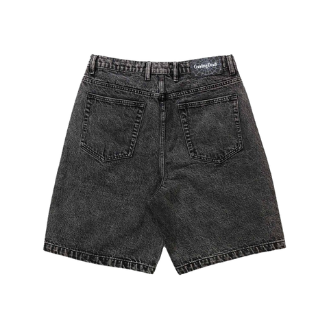 Crawling Death - Web Denim Shorts - Acid Black