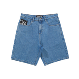 Crawling Death - Web Denim Shorts - Mid Blue