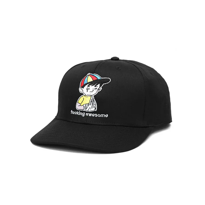 F*cking Awesome - Embroidered Wanto Kid 6 Panel Cap - Black