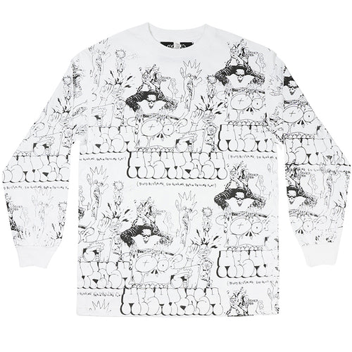 HeshDIY  - Blood Blistering Fun Longsleeve Tee - White
