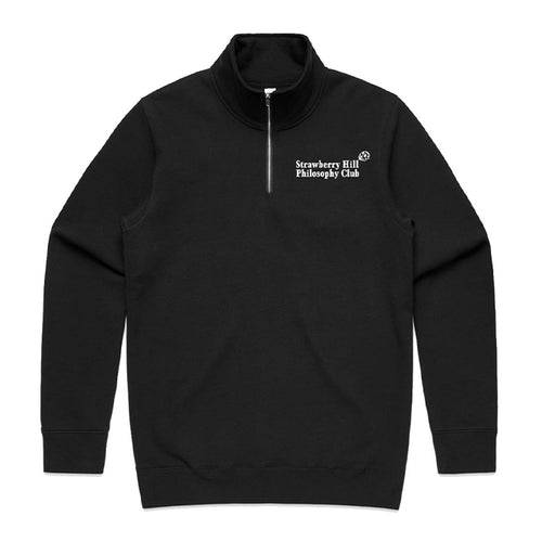 Strawberry Hill Philosophy Club - Embroidered Quarter Zip - Black