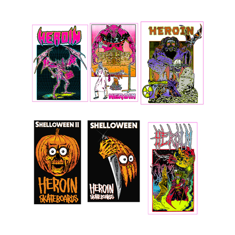 Heroin - Shelloween Stickers - 12 Pack - Multi