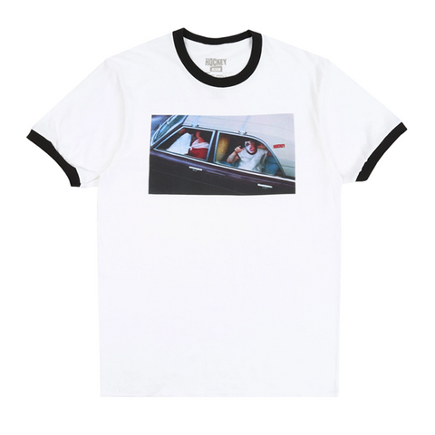 Hockey - Car Kid Ringer Tee - White