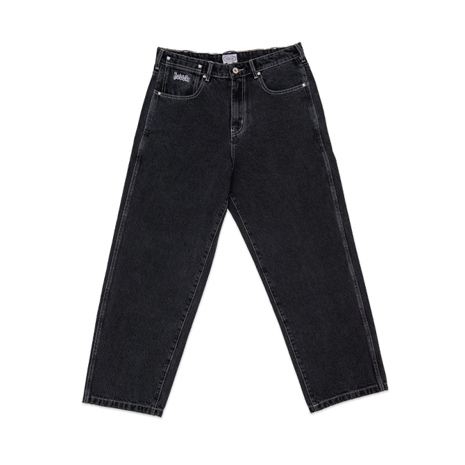 Hoddle - 16oz Ranger Jeans - Faded Black/White Contrast Stitch