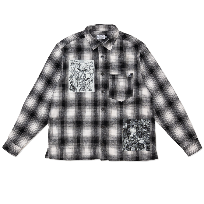 Hoddle - Book Flannel Shirt - Grey Plaid
