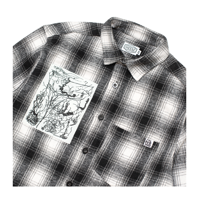 Hoddle - Book Flannel Shirt - Grey Plaid