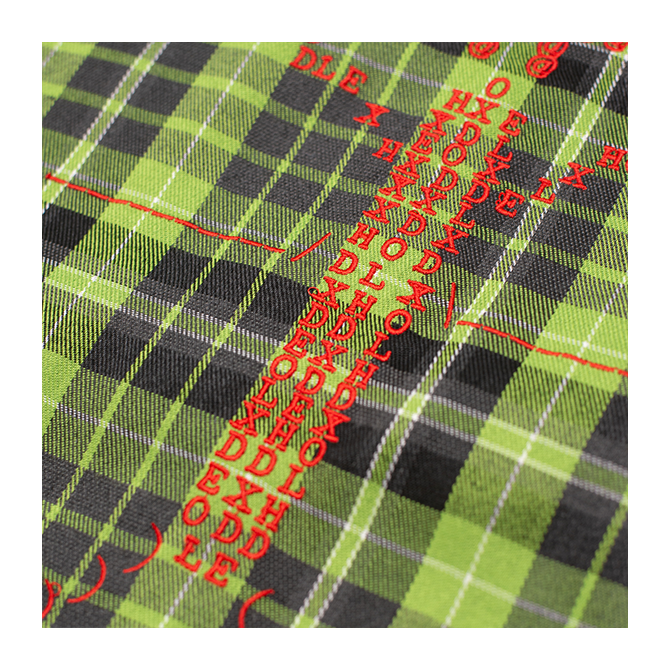 Hoddle - Butterfly Code Plaid Tote - Green/Blue