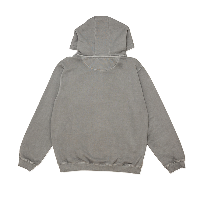Hoddle - HDL Monogram Zip Hood - Washed Grey