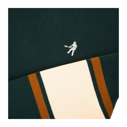Pass~Port - Organic Cotton Stripe Knit Sweater - Dark Green